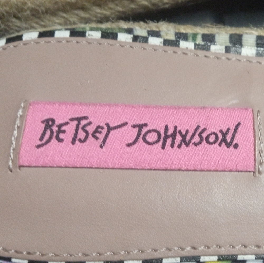 Betsey Johnson Jazzy Slide Striped Floral Bow Espadrille‎ Sandals Size 10 - Picture 6 of 7